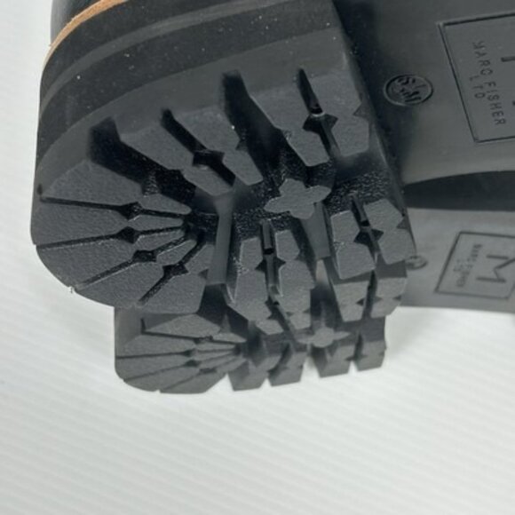 Marc Fisher Womens Sz 6.5 SEE‎ PHOTOS Izzie Black Leather Boots Sherpa Lizzie - Picture 13 of 13